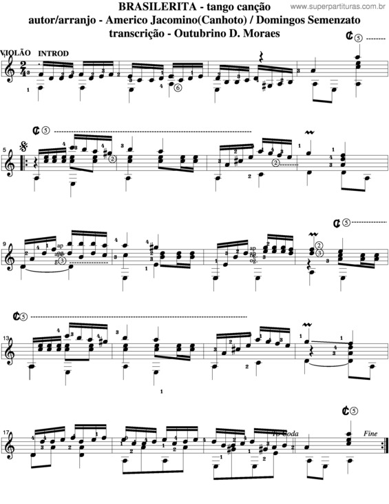 Partitura da música Brasilerita