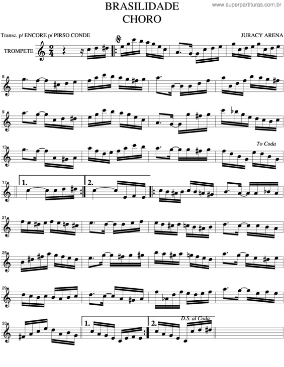 Partitura da música Brasilidade