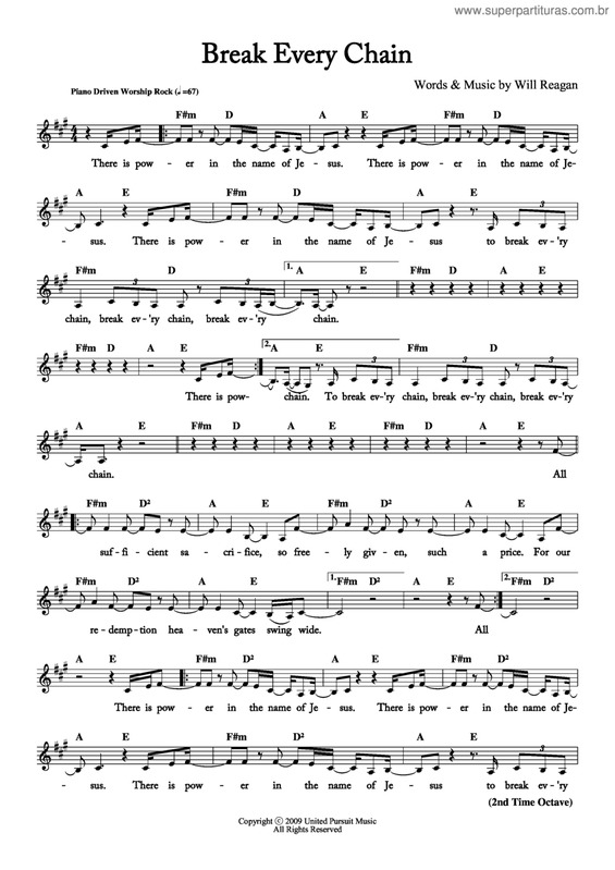 Partitura da música Break Every Chain