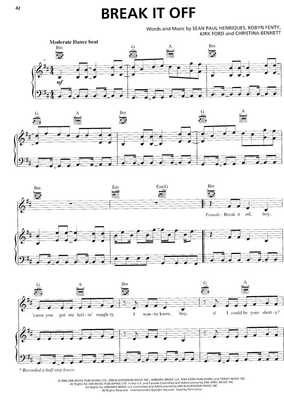 Partitura da música Break It Off