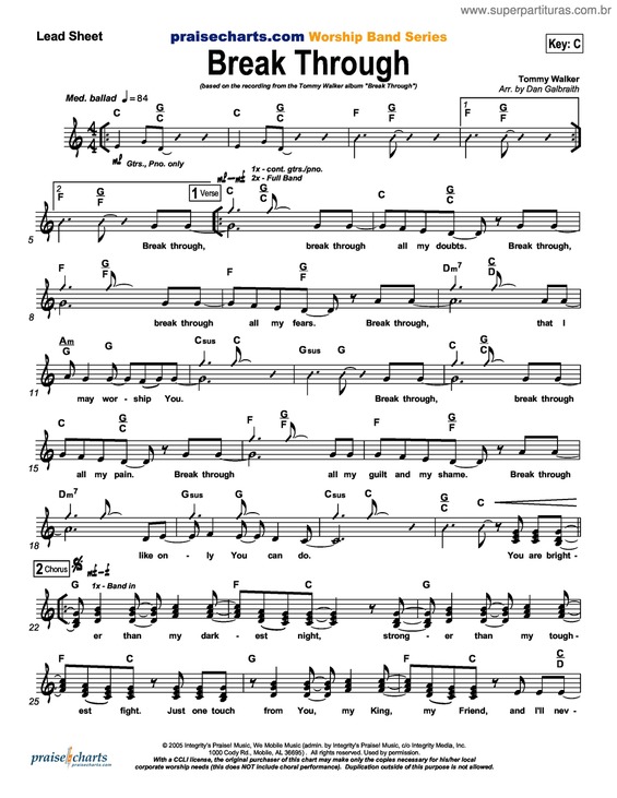 Partitura da música Break Trough