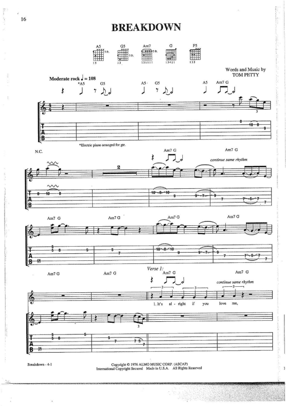 Partitura da música Breakdown v.3