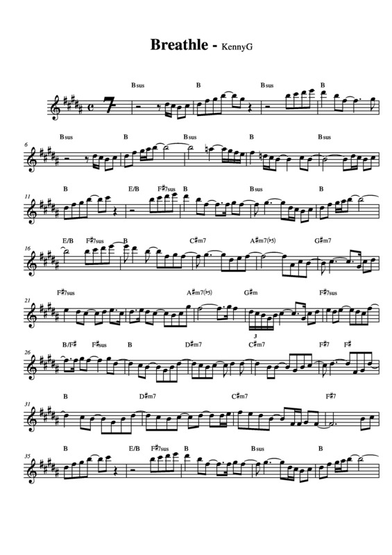 Partitura da música Breathless v.2