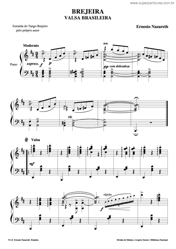 Partitura da música Brejeira v.2