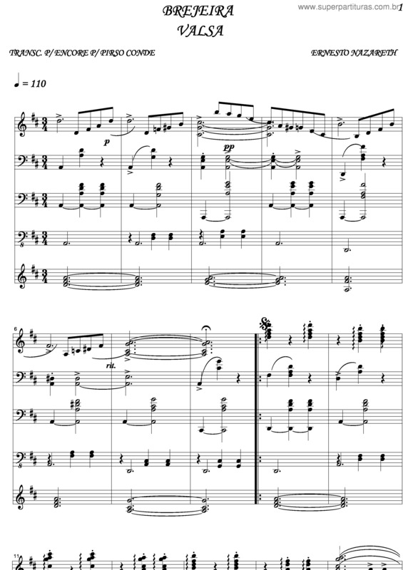 Partitura da música Brejeira v.3