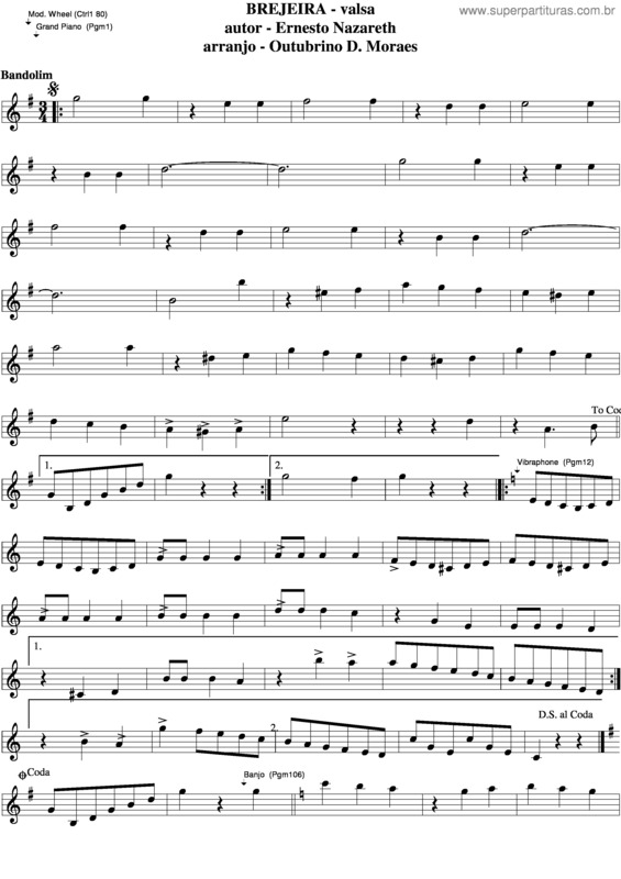 Partitura da música Brejeira v.5