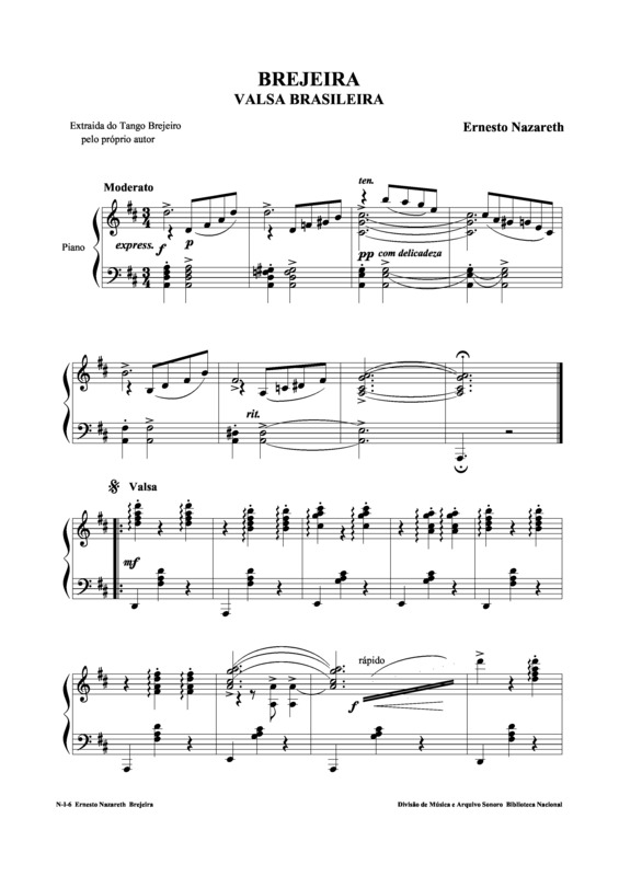 Partitura da música Brejeira v.8