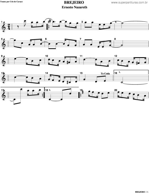 Partitura da música Brejeiro v.10