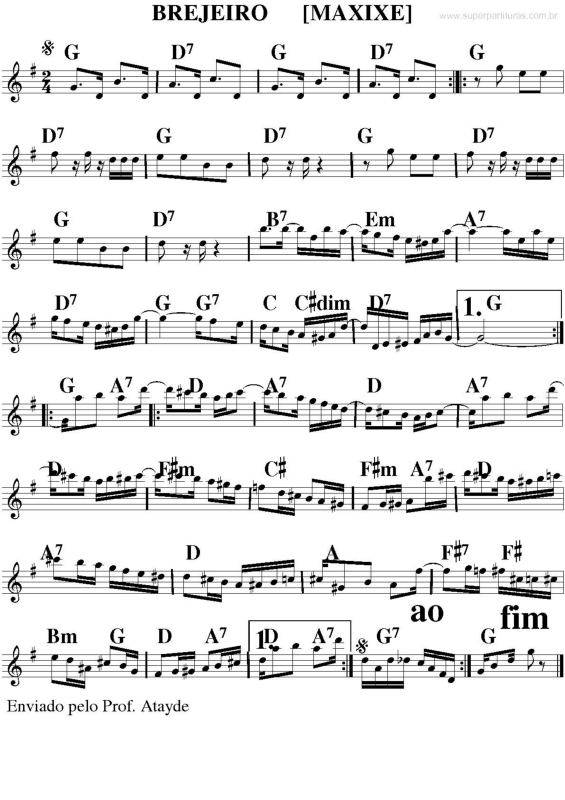 Partitura da música Brejeiro v.2