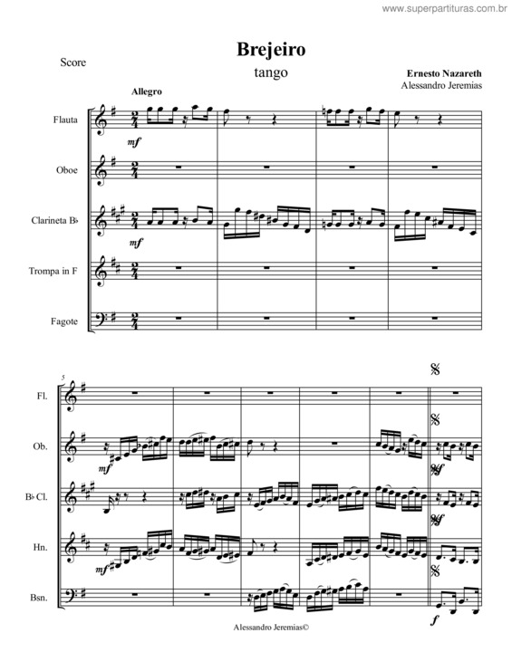 Partitura da música Brejeiro v.5