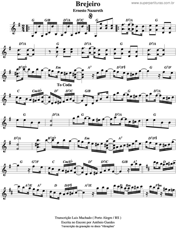 Partitura da música Brejeiro v.8