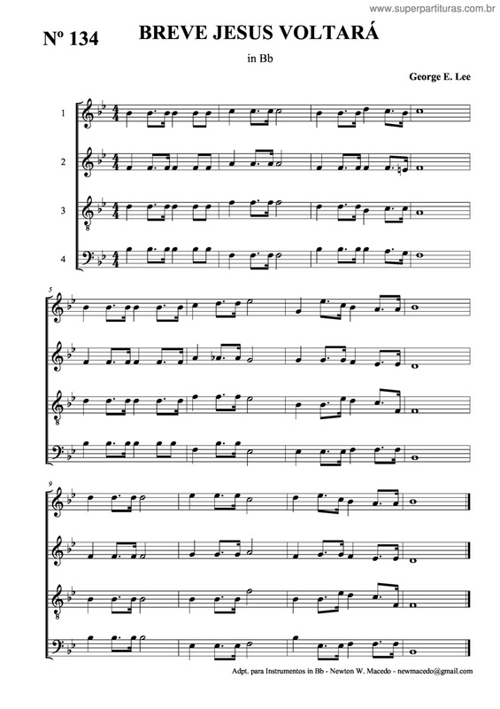 Partitura da música Breve Jesus Voltará v.2