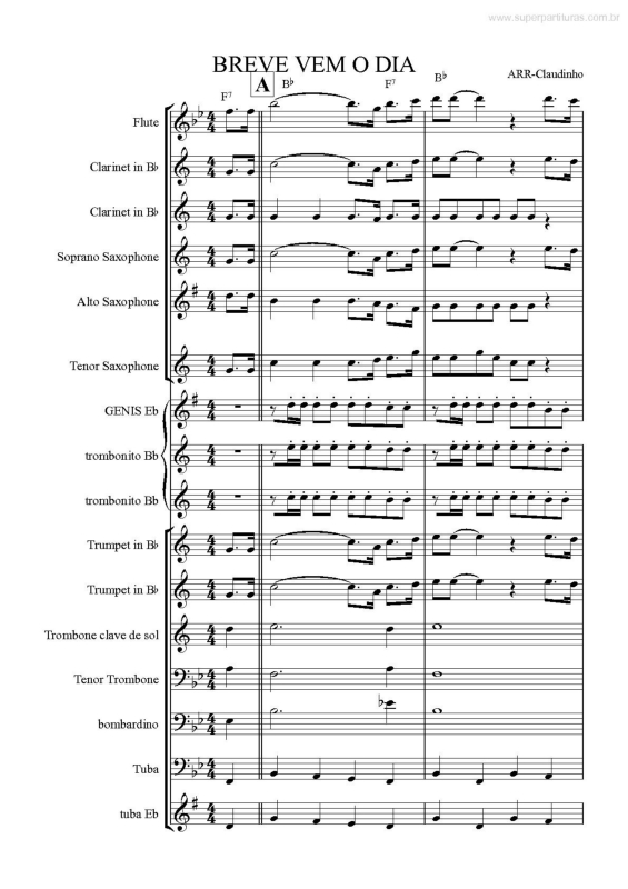 Partitura da música Breve Vem o Dia v.3