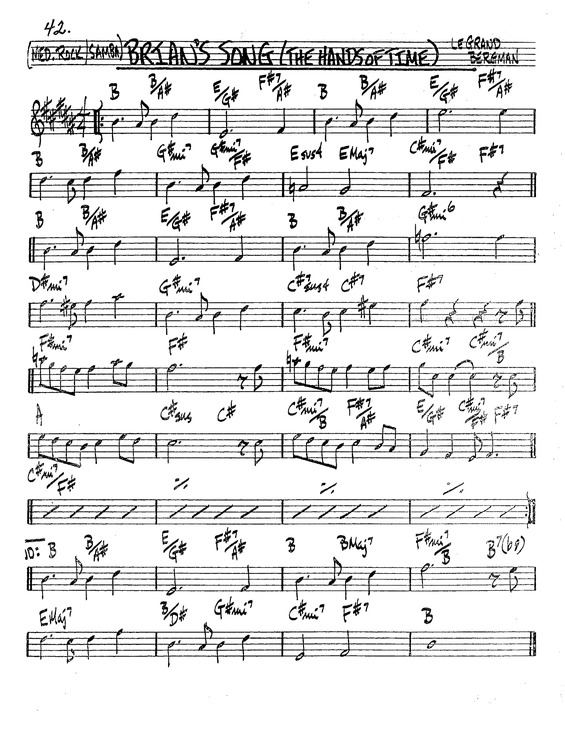 Partitura da música Brians Song v.2