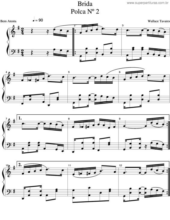 Partitura da música Brida