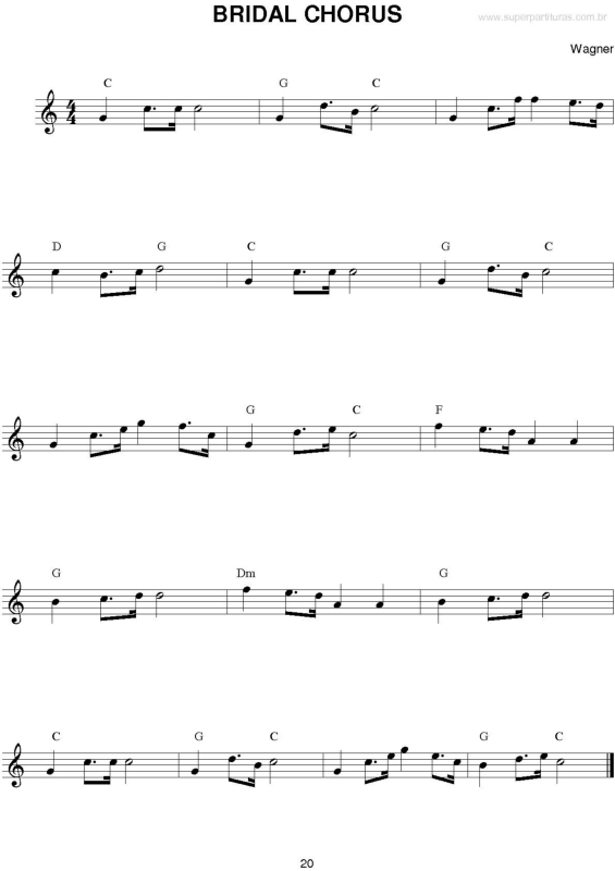 Partitura da música Bridal Chorus