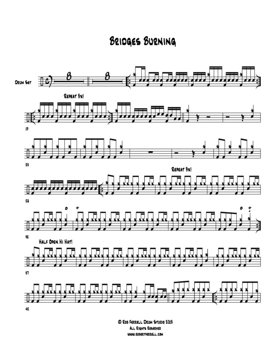 Partitura da música Bridge Burning