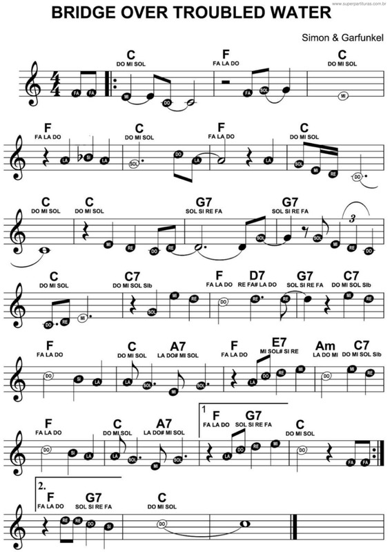 Partitura da música Bridge Over Troubled Water v.7