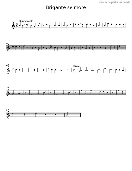 Partitura da música Brigante Se More Live – Eugenio Bennato