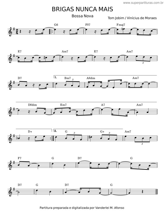 Partitura da música Brigas Nunca Mais v.15