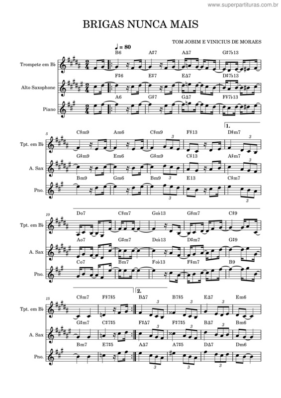 Partitura da música Brigas Nunca Mais v.17