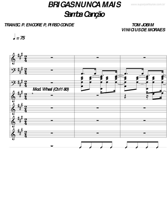 Partitura da música Brigas Nunca Mais v.2