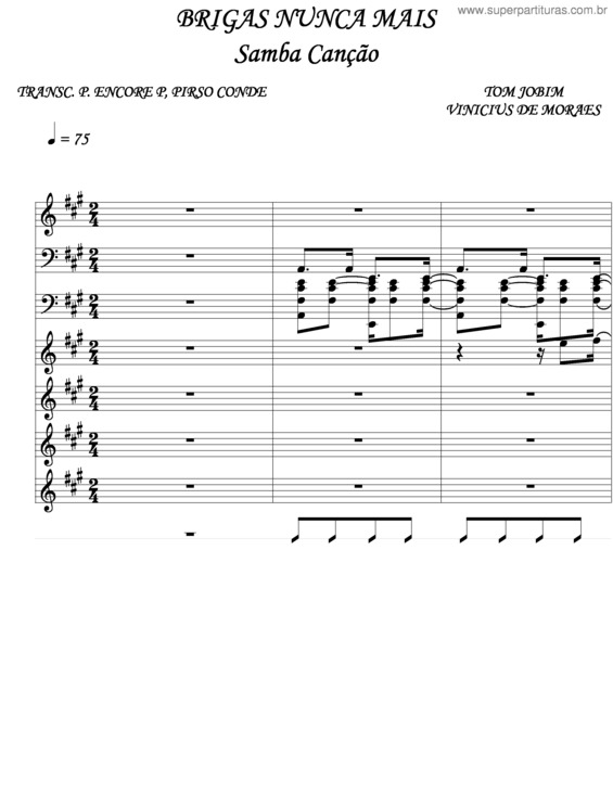 Partitura da música Brigas Nunca Mais v.4