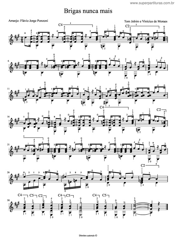 Partitura da música Brigas Nunca Mais v.5