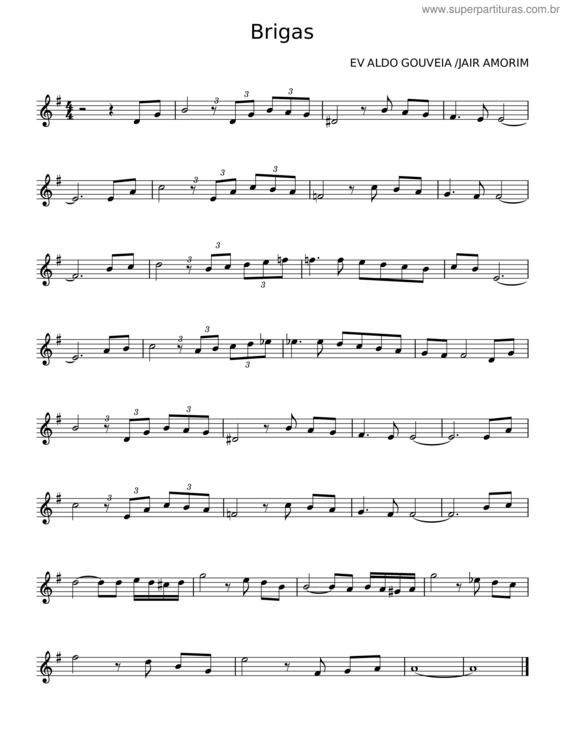Partitura da música Brigas v.13