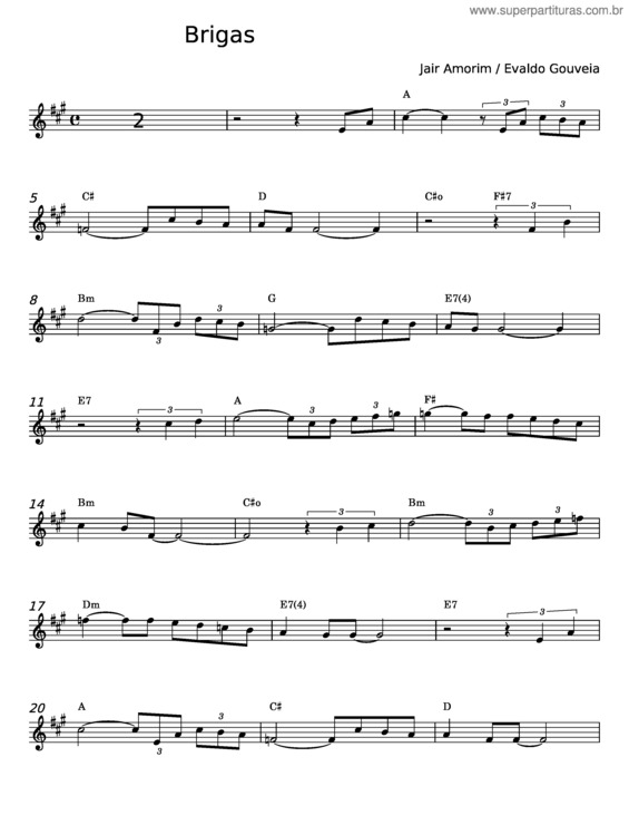 Partitura da música Brigas v.14
