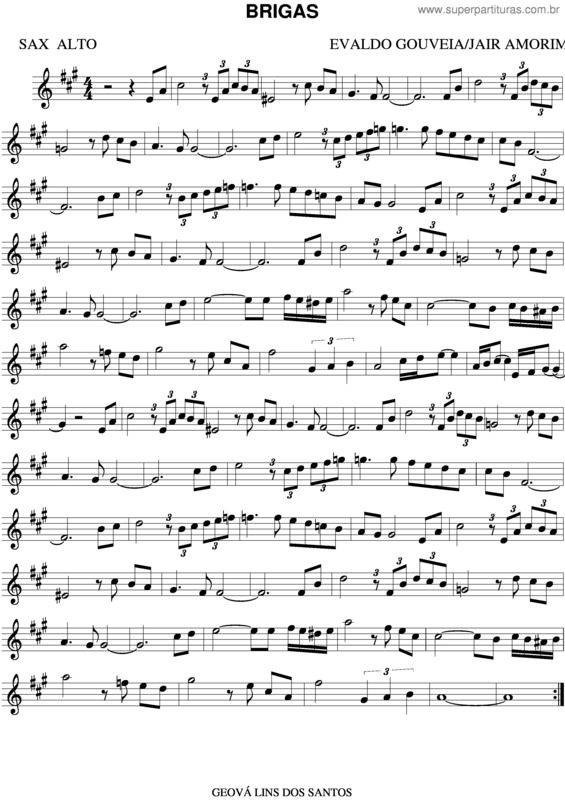 Partitura da música Brigas v.3