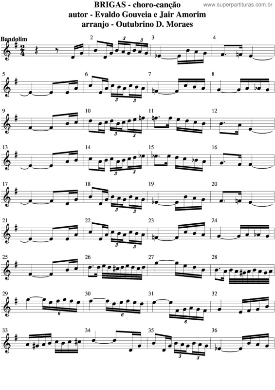 Partitura da música Brigas v.7