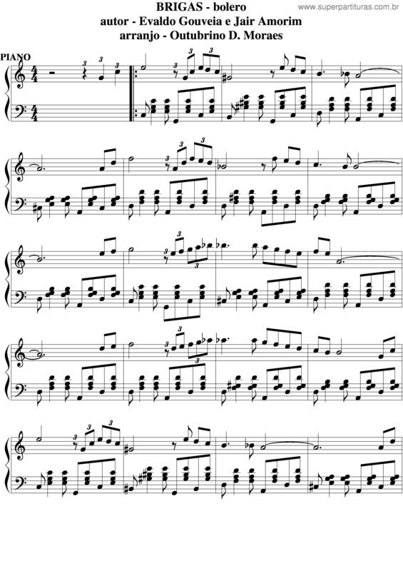 Partitura da música Brigas v.8