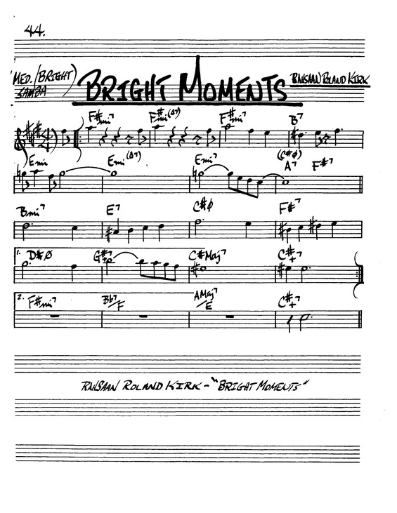 Partitura da música Bright Moments