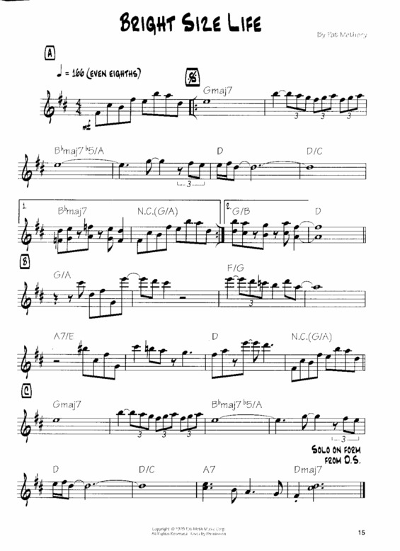 Partitura da música Bright Size Life