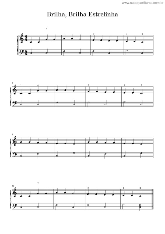 Partitura da música Brilha, Brilha Estrelinha v.3
