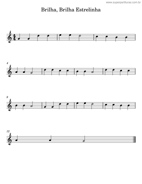 Partitura da música Brilha, Brilha Estrelinha v.5