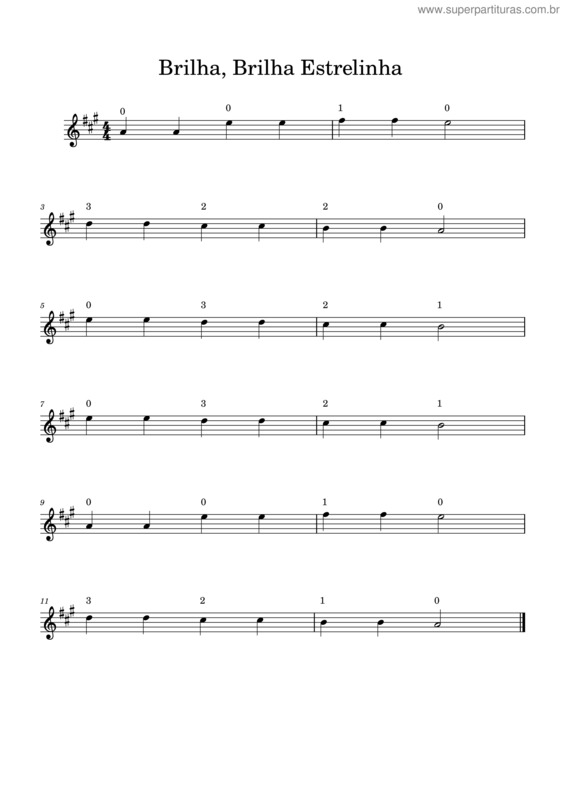 Partitura da música Brilha, Brilha Estrelinha v.7
