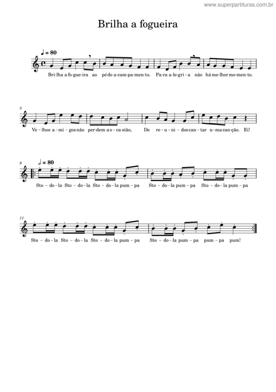 Partitura da música Brilha A Fogueira