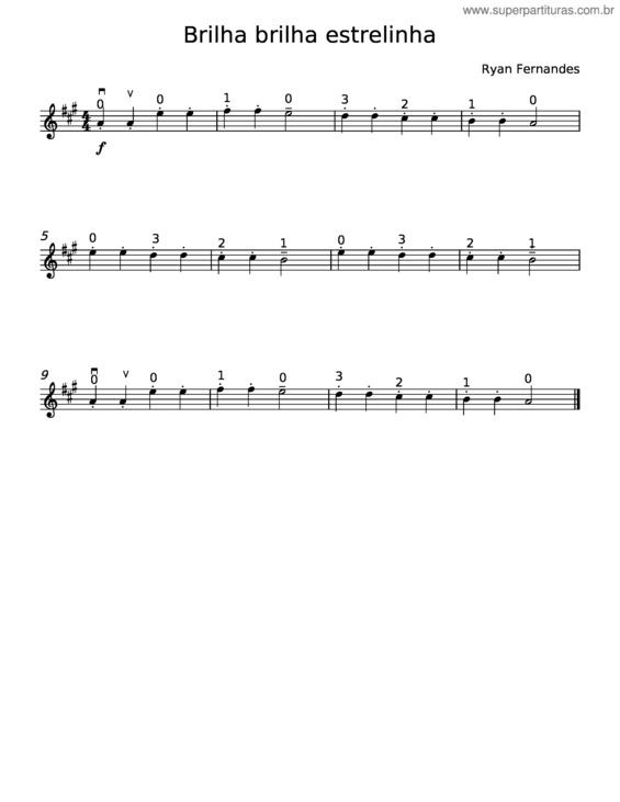 Partitura da música Brilha Brilha Estrelinha – Misc Children v.2