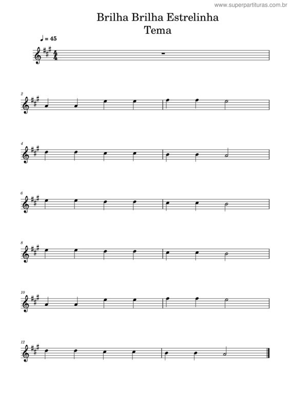 Partitura da música Brilha Brilha Estrelinha _ Var. F Tema _ Corda Lá / Mi _ 45 Bpm Brilha Brilha Estrelinha Var. F.Tema Lá   Mi   45 Bpm