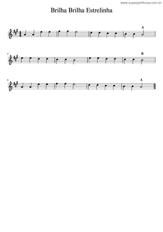 Partitura da música Brilha Brilha Estrelinha v.10