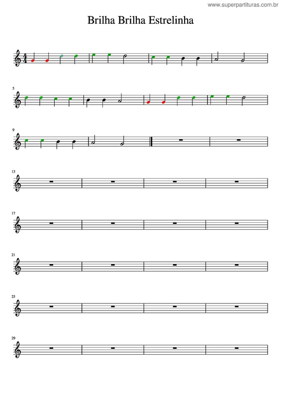 Partitura da música Brilha Brilha Estrelinha v.5