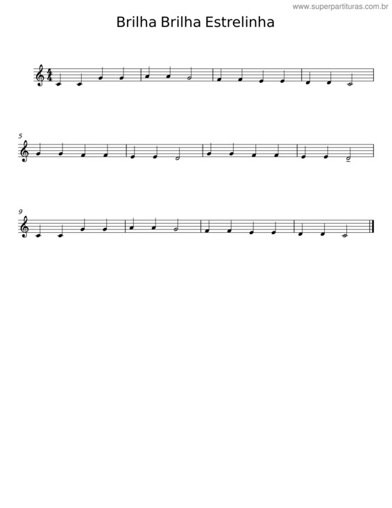 Partitura da música Brilha Brilha Estrelinha v.8