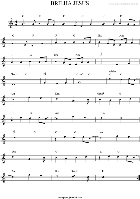 Partitura da música Brilha Jesus