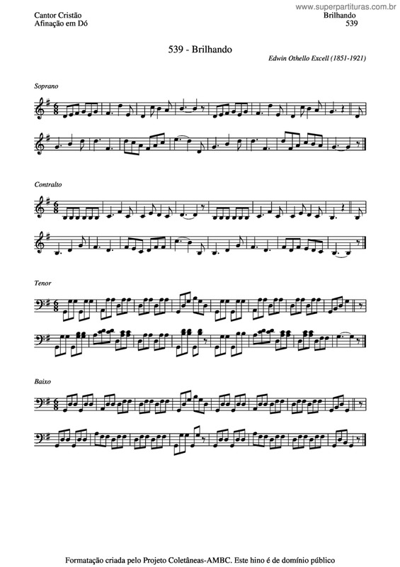 Partitura da música Brilhando v.2