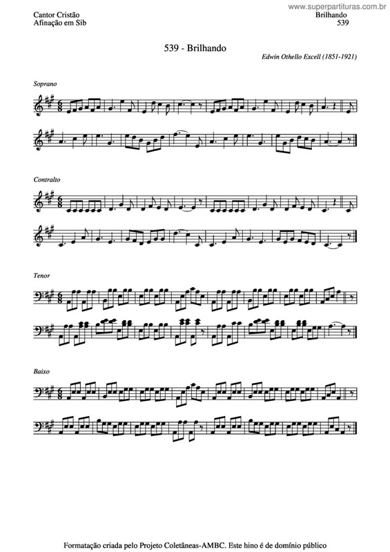 Partitura da música Brilhando v.3