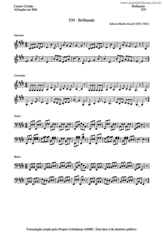 Partitura da música Brilhando v.4