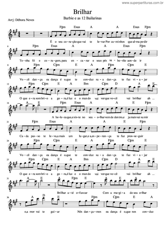 Partitura da música Brilhar