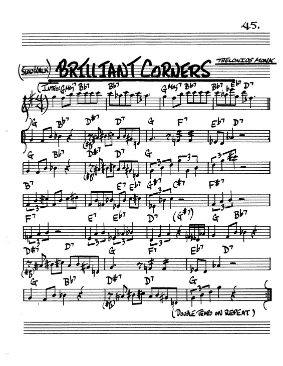 Partitura da música Brilliant Corners